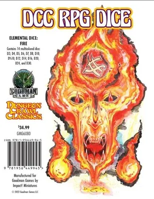 Obrázek produktu pro Dungeon Crawl Classics RPG Sada kostek Elemental Dice Fire – sada kostek