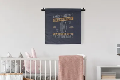 Produktbild von MuchoWow® Wandteppich Wandbehang Jahrgang - Amerika - Band 60x60 cm Tapisserie Dekoration Wandtuch - Dekorationen - Wand Decke