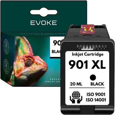 Produktbild von Evoke kompatible Tinte für HP 901XL HP901 CC654AE Schwarz 20 ml 1000 Seiten OfficeJet 4500 4600 J4500 J4524 J4535 J4540 J4545 J4550 J4580 J4585 J4600 J4624 J4660 J4680 J4680C