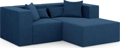 Produktbild von 3-Sitzer Ecksofa NOVA S - 208x180x76cm, Otomane, Rechts, L-form, Dunkelblau
