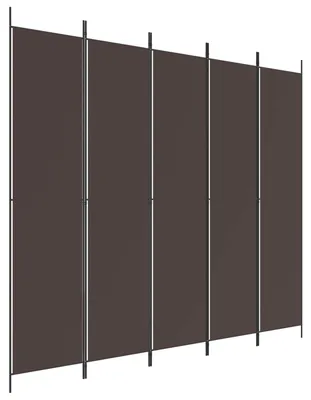 Produktbild von 5-tlg. Paravent Braun 250x220 cm Stoff
