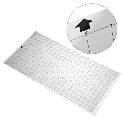 Produktbild von Ersatz-Schneidematte, transparent, selbstklebend mit Messraster, für Silhouette Cameo und Explore Plotter, 5 Stück