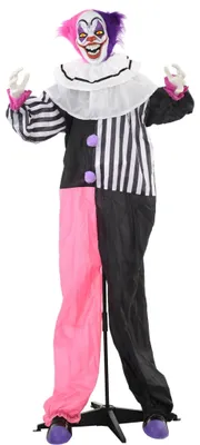 Zdjęcie produktu dla Animowany rekwizyt klauna na Halloween z ruchem i dźwiękiem, 173 cm