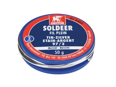 Productafbeelding van Griffon Drinkwaterleiding Draadsoldeer Tin/Zilver 97/3 Massief Ø 2 mm 50 gram