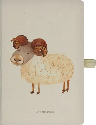 Produktbild von Mr. & Mrs. Panda Tagebuch Sternzeichen Widder - Transparent - Geschenk, Journal, Geburtstag April, März, notizbuch, Skizzenbuch, Schafbock, Adressbuch, Kladde, Bock