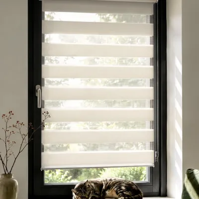 Produktbild von Doppelrollo Fenster ohne Bohren Zevra 95x230cm creme VICTORIA M