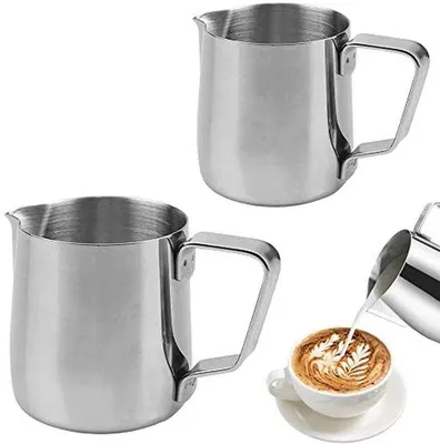 Produktbild von Milchkanne Set aus Edelstahl für Latte Art und Milchschaum - 200 ml und 350 ml