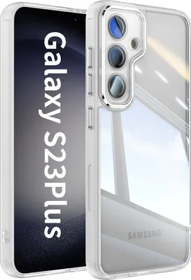 Produktbild von Handyhülle für Samsung Galaxy S23+ Hybrid Transparent TPU PC Militärschutz mit Kameraabdeckung Weiß