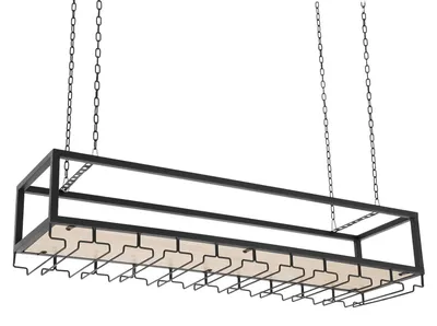 Immagine prodotto di Portabicchieri da vino a mensola - Montaggio a soffitto - Portata 75 kg - 100 x 25,4 x 22 cm - Per la casa, il bar, l'hotel