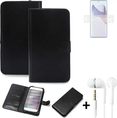Produktbild von K-S-Trade Wallet Case Handyhülle kompatibel mit Motorola X30 Pro Schutzhülle Flip cover Flipstyle Tasche Hülle Flipcover Slim Bumper schwarz + in