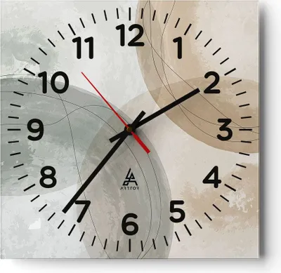 Produktbild von Wanduhr - Quadrat - Glasuhr - Aquarell Räder Pastell - 40x40cm - Schleichendes Uhrwerk - Lautlos - zum Aufhängen bereit - Dekoration Modern - Wanddekoration aus Glas - C4AC40x40-4842