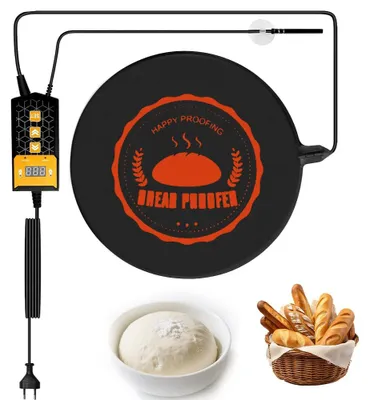 Produktbild von Sauerteig-Gärschrank, Brotwärmer mit Thermostat, Brotbackmatte zum Warmhalten von Brot für den Hausgebrauch, Teigruhe, Sauerteigwärmer (ca. 32 x 32 x 4 cm)