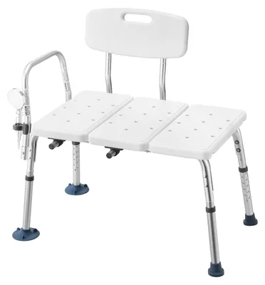 Obrázok produktu pre VEVOR Prepravná lavica do vane – sprchová stolička s nosnosťou 180 kg, s podrúčkami a operadlom, výškovo nastaviteľné sedadlo do vane (37–48 cm) pre osoby so zdravotným postihnutím a seniorov, biela