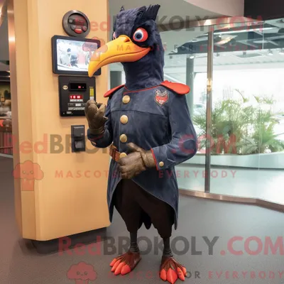 Produktbild von Maskottchen REDBROKOLY eines Marinespechts mit Lederjacke und Umhang