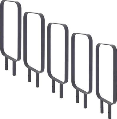 Produktbild von 5x Fahrradanlehnbügel 115x45 cm Flachstahl 12 mm feuerverzinkt pulverbeschichtet einbetonieren Anthrazit Typ O
