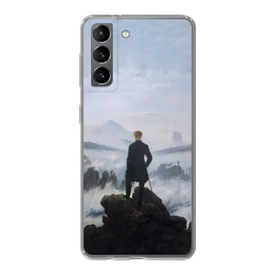 Produktbild von MuchoWow® Handyhülle Schutzhülle Hülle für Samsung Galaxy S21 Der Wanderer über dem Nebelmeer - Caspar David Friedrich - Kunstwerk Silikon Softcase Handy Hülle - Softcase