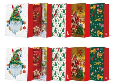 Productafbeelding van PAW Cadeautas, 33,5 x 26,5 x 13 cm, 10 stuks - Kerst