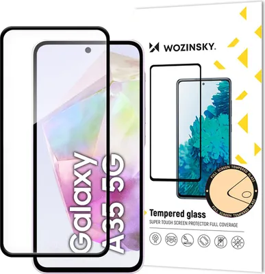 Zdjęcie produktu dla Szkło hartowane Wozinsky Full Glue do Samsung Galaxy A35 z czarną ramką