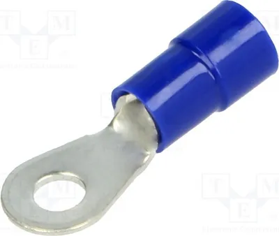 Imagen del producto de 10 conectores tipo "ojo" (Kabelschuh): Anillo de Ø: 3,7 mm, rosca M3,5, para cables de 1,5 ÷ 2,5 mm², conexión por presión, color azul, referencia BM 00213, con aislamiento
