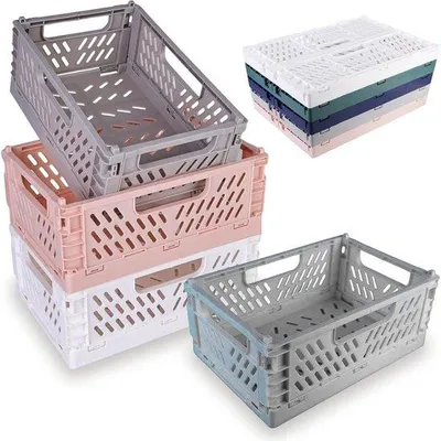 Produktbild von Kunststoff-Klappbox 5-teilig, mehrfarbig, für Kinderzimmer, Küche, Büro