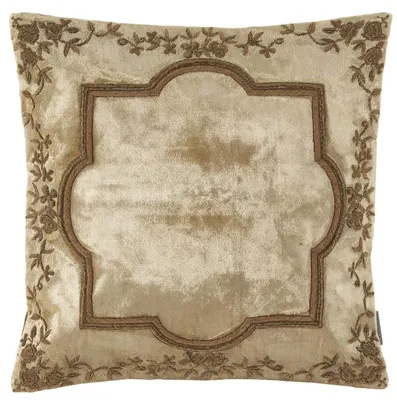 Produktbild von Casa Padrino Hotel Kissen Beige / Gold 40 x 40 cm - Luxus Zierkissen