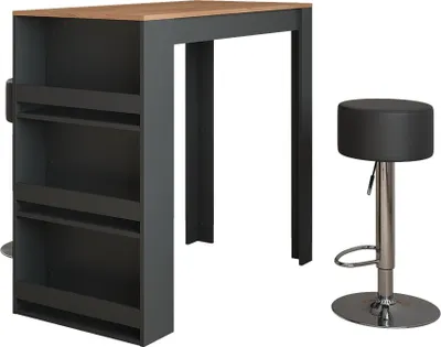Produktbild von Bartisch-Set Vicco Repose Goldkraft Eiche/Anthrazit 57 x 117 cm mit 2 Barhockern, Model 55723
