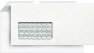 Produktbild von Briefumschlag Lettersafe DIN lang 220 x 110 mm (B x H) mit Fenster 80g/m mit Haftklebung Papier wei 500 St./Pack.