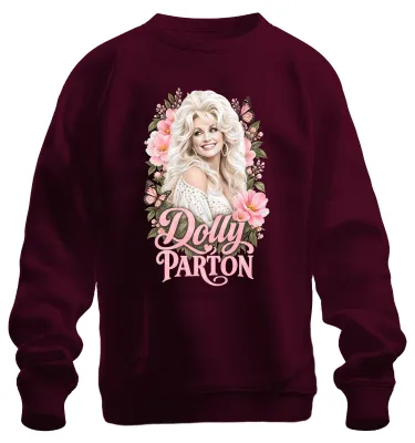 Produktbild von Dolly Parton Country Musik Sängerin Schmetterlinge Nashville Sweatshirt Pullover, Burgundy, L