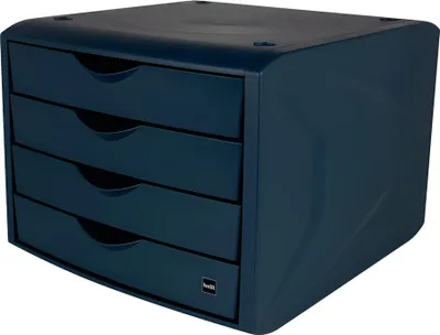 Obrázok produktu pre Helit Schubladenbox"the green chameleon" blau 4 Schuebe aus recyceltem Kunststoff