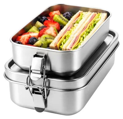 Zdjęcie produktu dla Zestaw 2 stalowych pojemników na lunch z uszczelką