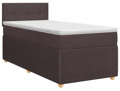 Obrázek produktu pro vidaXL Skříňová postel s matrací tmavě hnědá 100 x 200 cm látka