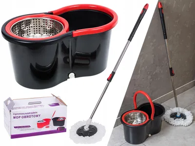 Produktbild von Linbox Rotierender Wischmopp mit Eimer und 2 Mikrofaserbezügen