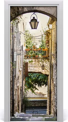 Produktbild von Tulup Türaufkleber 85x205 cm Dekorative Aufkleber Selbstklebend Wasserdichte Tapete Abnehmbar Schlafzimmer Wohnzimmer Wohnkultur - alte Stadt