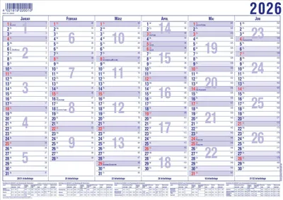 Produktbild von 2026 Güss Tafelkalender A5 12 Monate