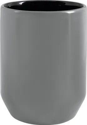 Produktbild von Spirella Zahnputzbecher Zahnbürstenhalter Stoneware "Jaro" 7,8x10,5 cm Grau/Schwarz