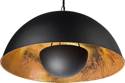 Zdjęcie produktu dla BELIANI Lampa wisząca sufitowa czarno-złota okrągły klosz vintage nowoczesna