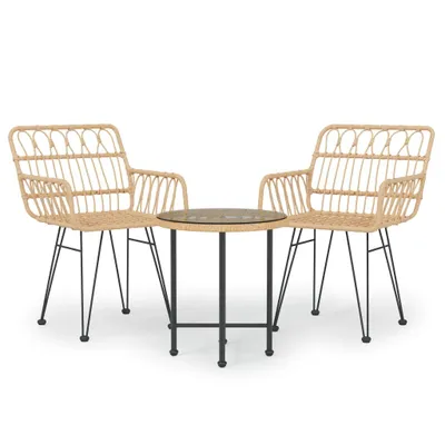 Produktbild von "2026 Aktion" 3-tlg. Garten-Essgruppe - elegantes Design - Sitzgruppe/Gartenmöbel-Set - Poly Rattan - Terassenmöbel NeuMöbel658740