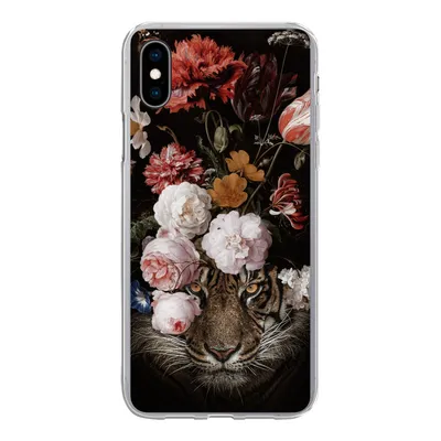 Produktbild von MuchoWow® Handyhülle Schutzhülle Hülle für iPhone Xs Blumen - Jan Davidsz de Heem - Tiger - Gemälde - Stillleben - Alte Meister Silikon Softcase Handy Hülle - Handytasche