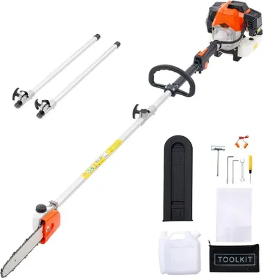 Zdjęcie produktu dla Podkrzesywarka spalinowa 43 cm3 2-suwowa pilarka łańcuchowa - pilarka teleskopowa o zasięgu 2,08-3,58 m