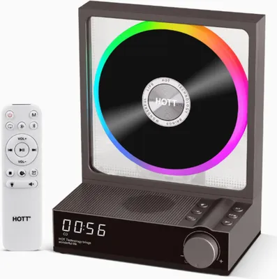 Produktbild von AIORBER Retro CD Player mit Bluetooth 5.3, 4000mAh Akku, RGB Licht, tragbarer Musik-Player, U-Disk/TF-Karte Unterstützung, USB-C, Schwarz