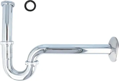 Produktbild von tecuro PROFI Röhrengeruchsverschluss Siphon für Waschbecken, extra lang - Edelstahl/Messing verchromt