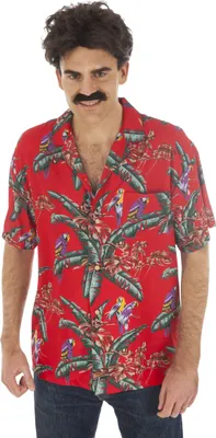 Image de Chemise Magnum rouge années 80 fête hawaïenne carnaval, Taille:XL