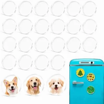 Zdjęcie produktu dla Magnesy fotograficzne akrylowe do zdjęć na lodówkę zestaw 20 szt.