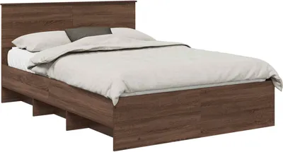 Produktbild von vidaXL Bettrahmen Braun Eichen-Optik 140 x 200 cm Holzwerkstoff