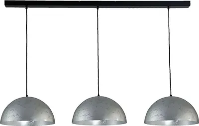 Produktbild von masterlight Pendelleuchte Larino G&S 3-flammig Stahl Blattsilber 130x40cm