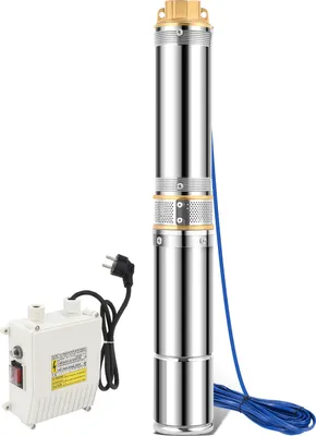 Obrázek produktu pro Aopunly hluboké studny čerpadlo 370W Studna čerpadlo 4000L/h Vhodné 4,7 palce nerezové oceli 20m kabel
