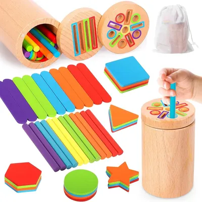 Image de Jouets Montessori pour enfants de 1 à 3 ans - Jeu de peinture pour enfants en bois, de 1 à 3 ans - Jouets Montessori à partir de 2 ans