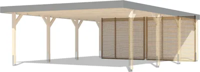 Produktbild von Karibu Lamellen Rückwand für Leimholz Doppelcarport 540 x 200 cm