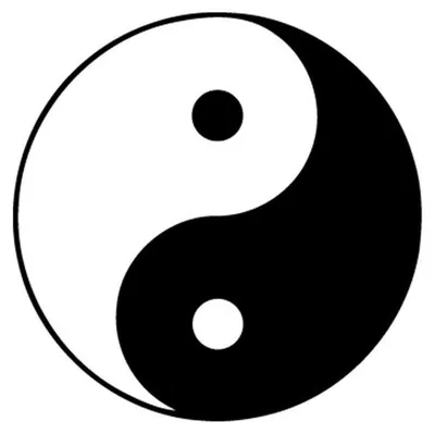 Image de Autocollants Yin Yang, 55 x 55 cm, noir