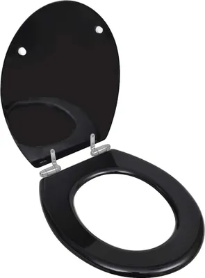 Produktbild von vidaXL Toilettensitze 2 Stk. mit Absenkautomatik MDF Schwarz